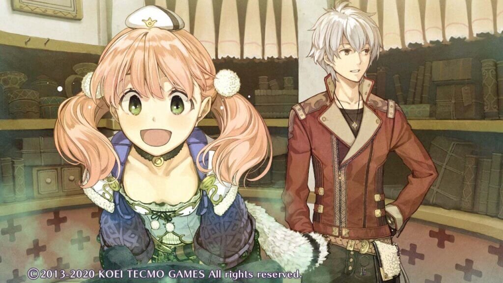 Atelier Dusk Trilogy - Mostrando o estilo de arte do título