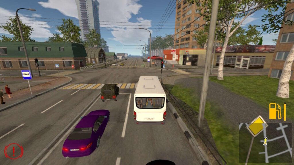 Bus Driver Simulator tem algumas câmeras que permitem visualizar a cidade