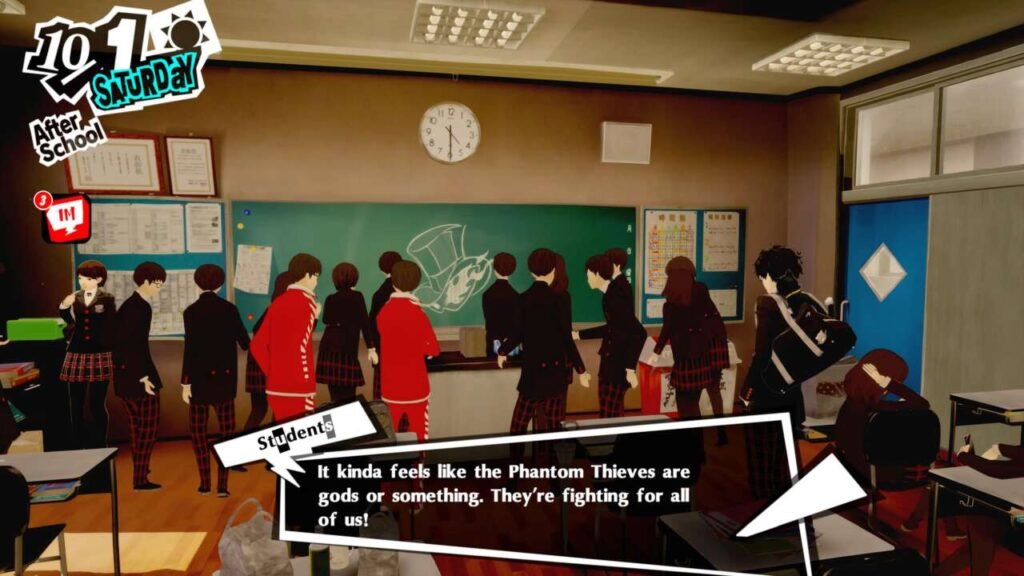 A escola de Persona 5 Royal tem testes, inclusive de popularidade.