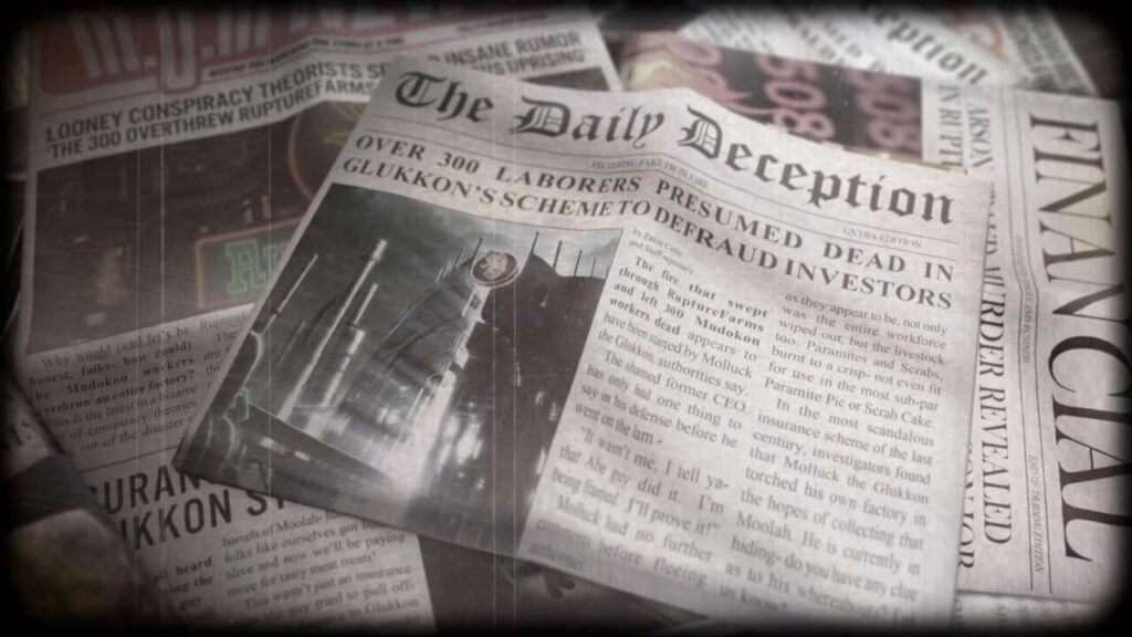 A fuga em Rupture virou notícia nos jornais.