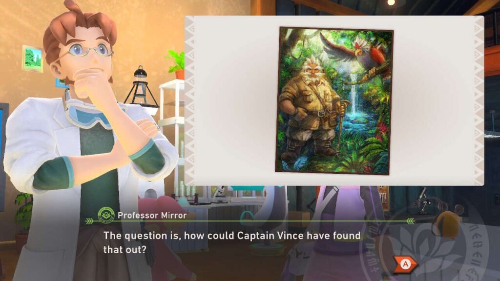 Professor Mirror se pergunta como Captão Vince fez suas descobertas.