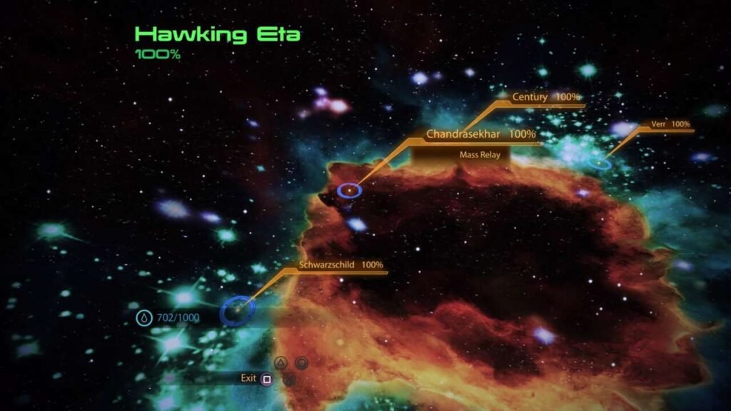 A Normandy explorando o sistema Hawking Eta, uma nebulosa.