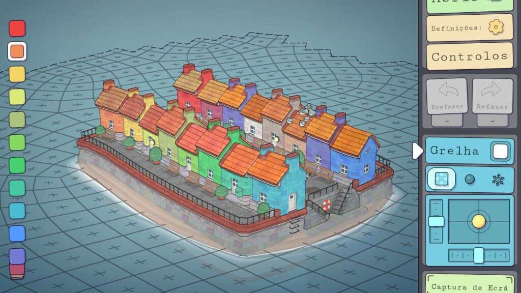Townscaper tem poucos controles mas esconde uma diversidade enorme em seu algoritmo.