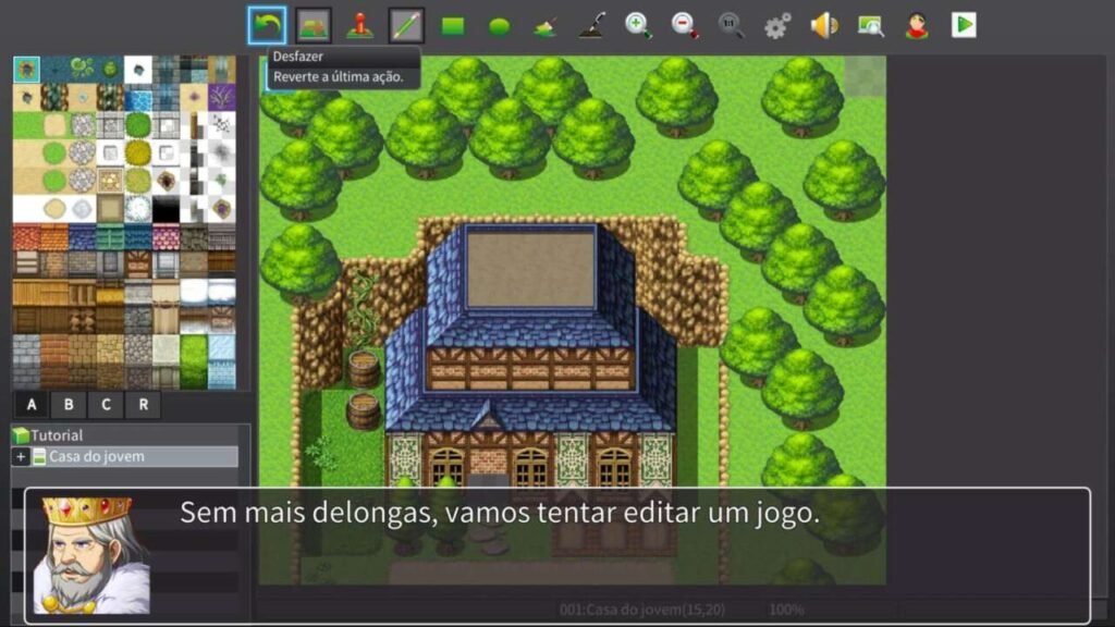 Tela demonstrando os tiles
