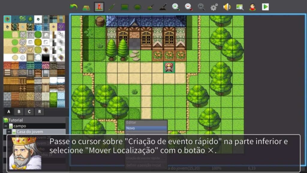 Tela de Seleçaõ de eventos
