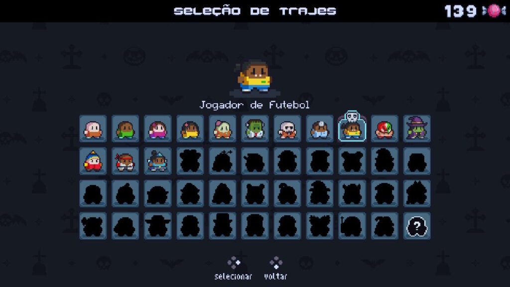 A seleção de trajes de Spooky Chase conta com mais de 40 fantasias.