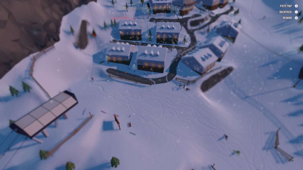 Os cenários de Grand Mountain Adventure: Wonderlands mostram estâncias de esqui e snowboard.