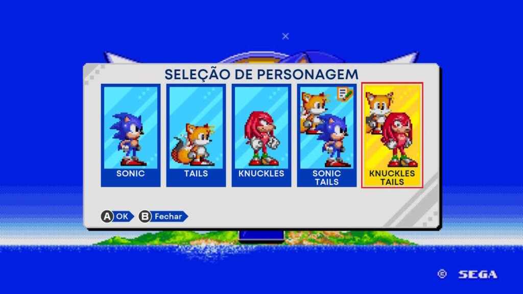 Sonic 2 tem geral até Knuckles e Tails.