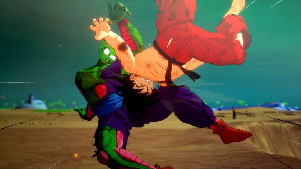 Goku dando cabeçada em Piccolo