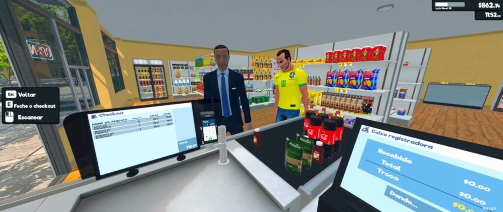 Jogabilidade de Supermarket Simulator