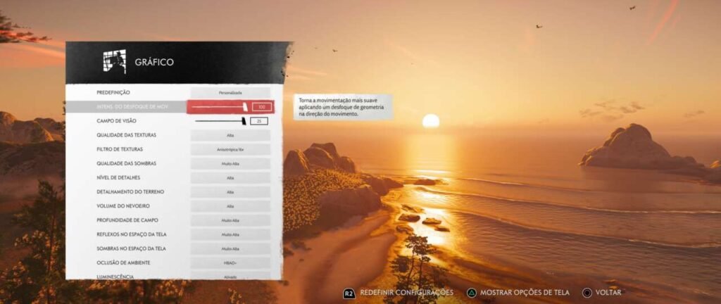 Configurações da versão de PC de Ghost of Tsushima