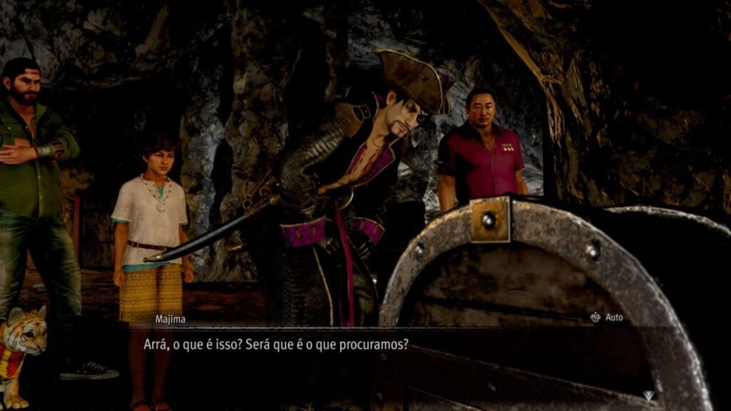 Pegando tesouro em Like a Dragon: Pirate Yakuza in Hawaii