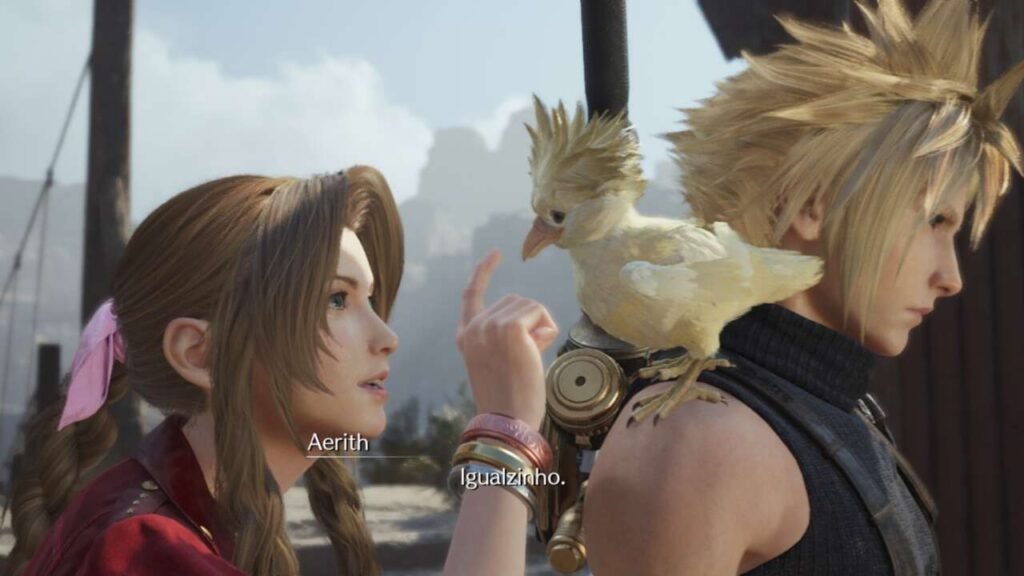 Cena de Aerith e Cloud em Final Fantasy VII Rebirth