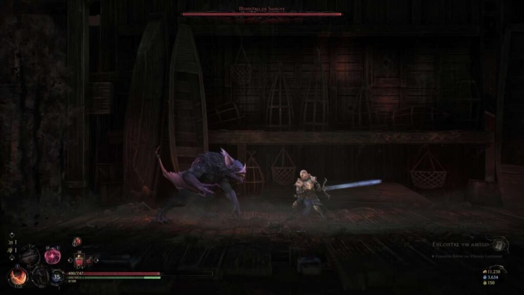 Enfrentando uma cria vampírica.