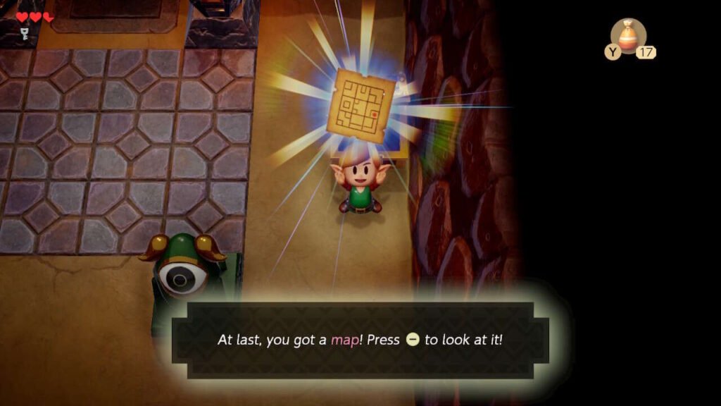 Cena clássica em que Link coleta itens chave