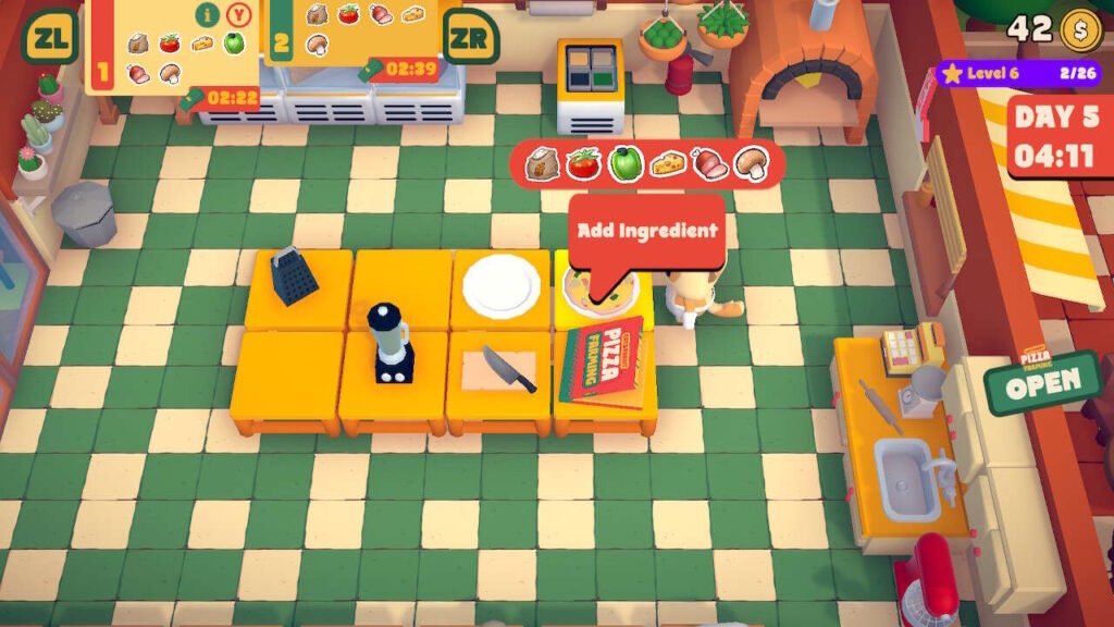 A cozinha permite fazer upgrades nos equipamentos, então o progresso é contínuo