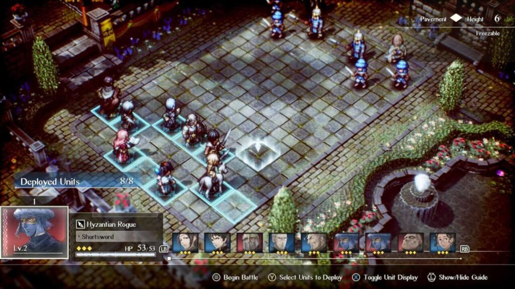 O combate é excelente e lembra a série FF Tactics