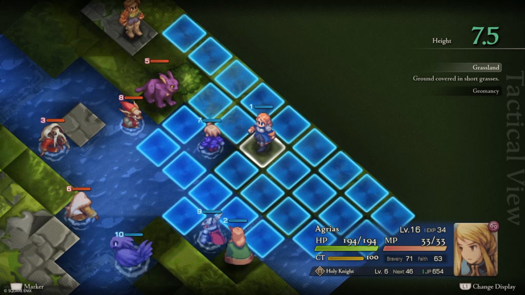 Cena em que posicionamos os personagens no campo
