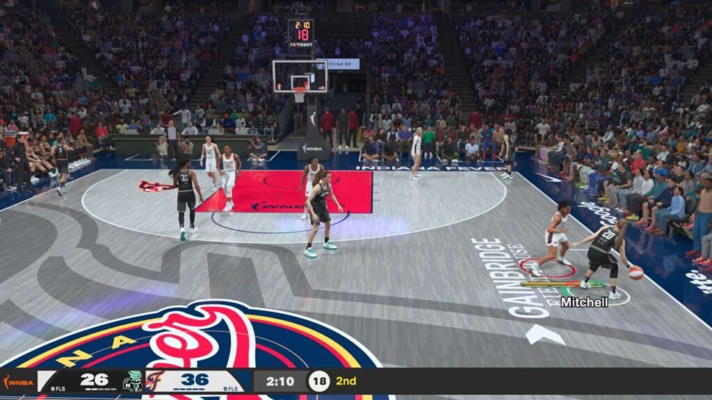 Imagem do jogo com as meninas da WNBA.
