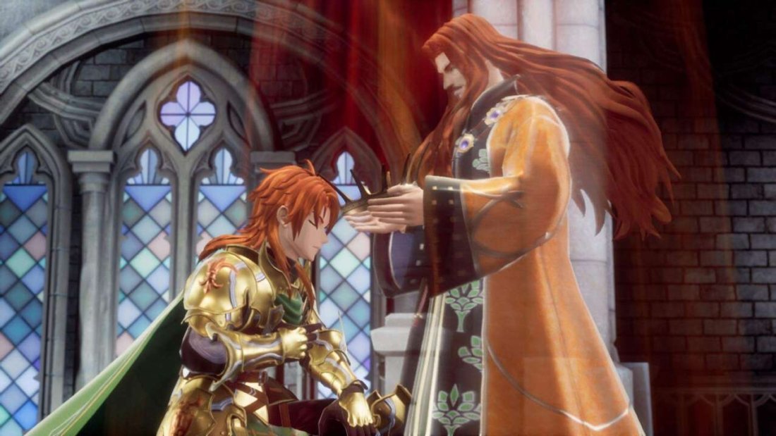 Cena em que personagem se ajoelha perante ao rei