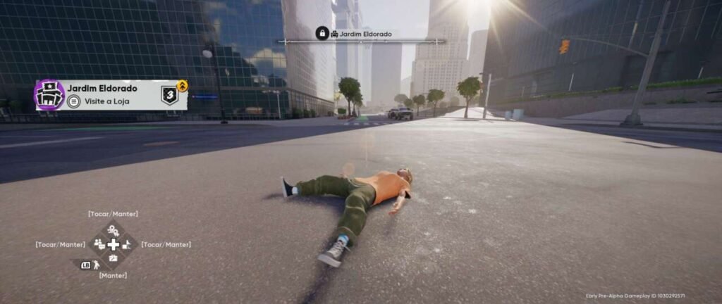 Personagem caído em Skate