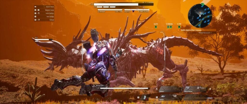 Duelo em Daemon X Machina: Titanic Scion
