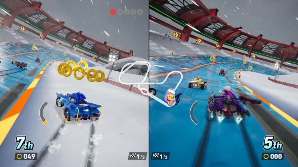 Cena de dois jogadores fazendo drift