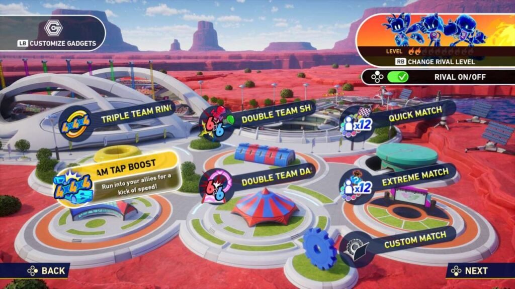 Tela de seleção de modo multiplayer