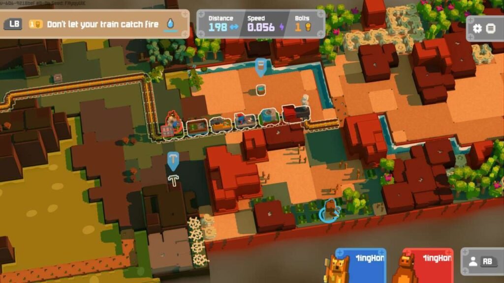 O jogo consiste em construir trilhos para levar o trem ao destino