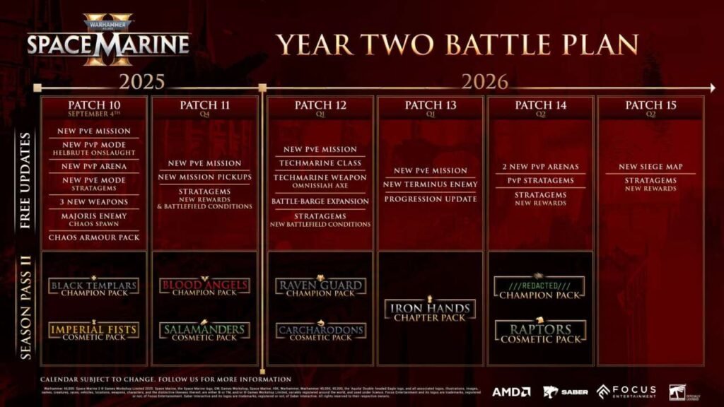 O modelo de 1 passe de temporada por ano adotado por space marine garante muito conteúdo. 