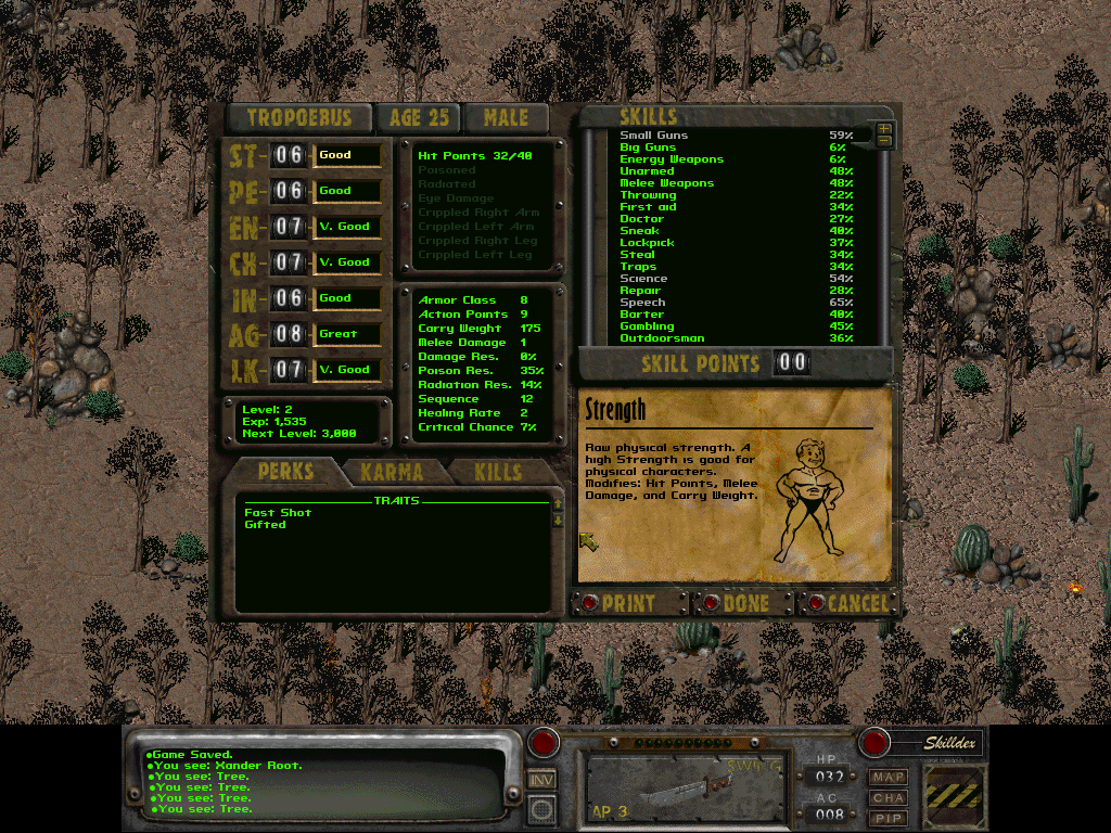 O sistema S.P.E.C.I.A.L. criado e evoluído para o jogo Fallout se mostrou forte e adaptável para diversas situações
