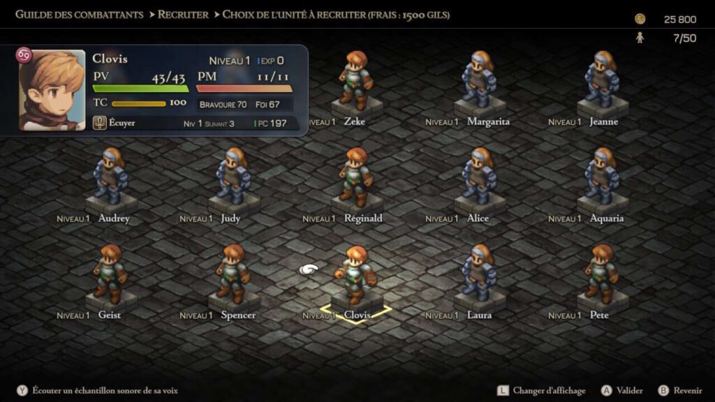 Tela de convite de personagens para a party