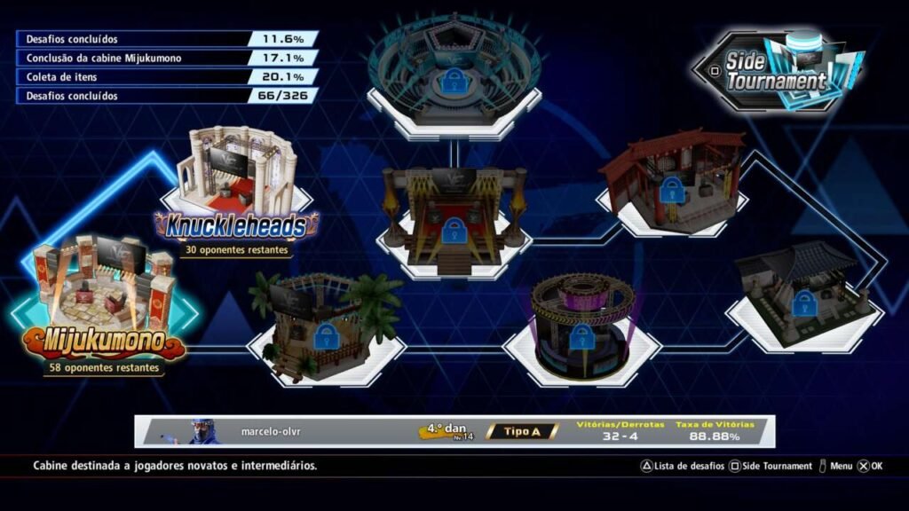 Se um adversário estiver muito difícil, você pode pular