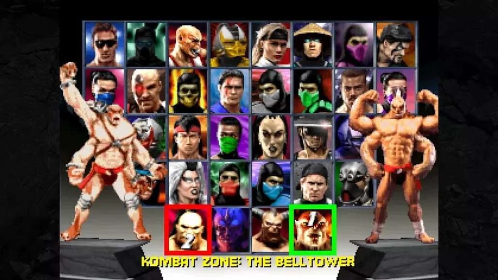 Tela de seleção de personagem