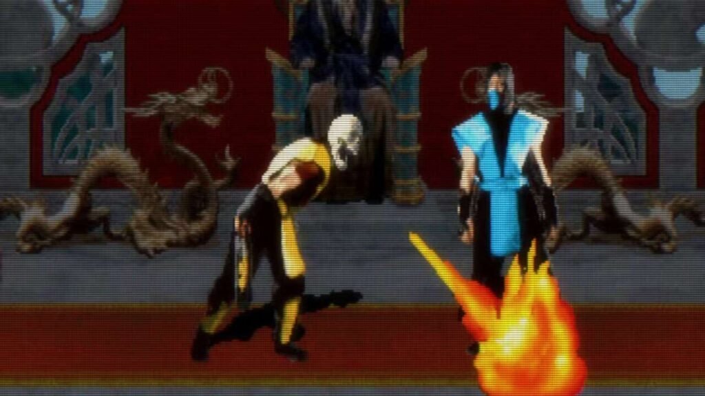 Imagem de Scorpion soltando fogo em Sub-Zero