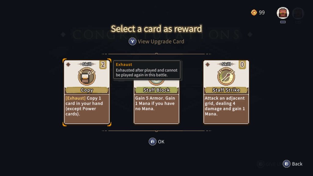 Podemos receber novas cartas como recompensa a cada vitória