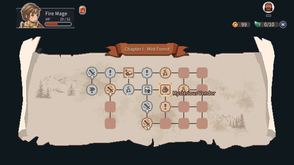 A seleção de fases acontece numa tela com mapa