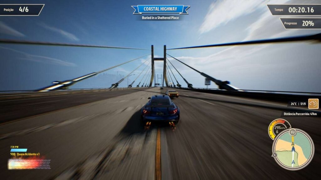 Rasgando o asfalto em busca da primeira posição.