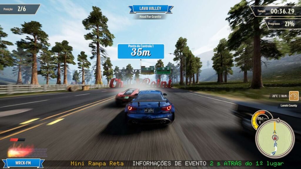 Marcação de checkpoint durante uma corrida.