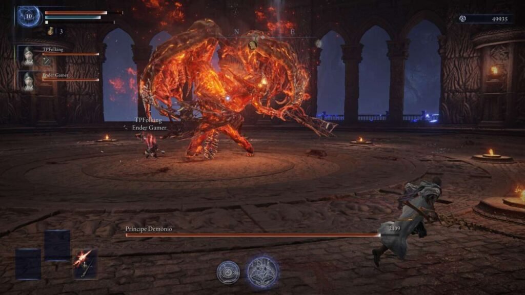 O jogador está diante de um chefe muito poderoso: o Príncipe Demônio.