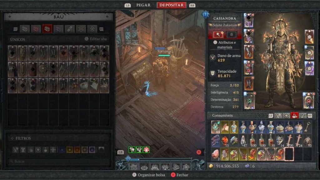 Inventário sempre cheio é um dos grandes problemas de Diablo.