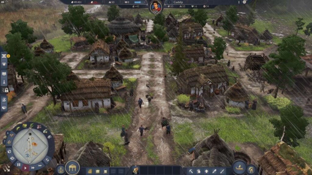 Câmera do jogo em modo zoom na cidade