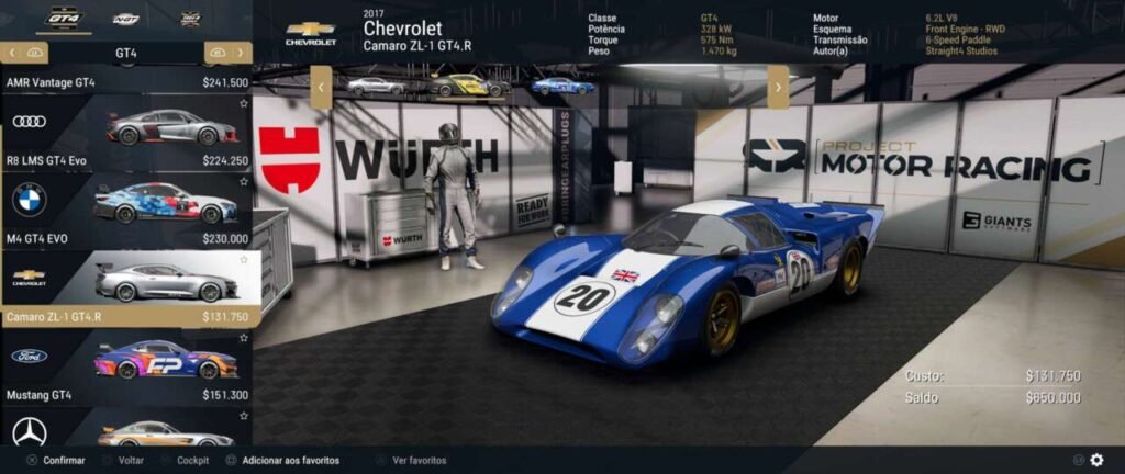 Carro em Project Motor Racing