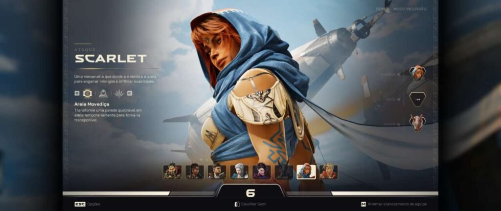 Seleção de heróis em Highguard