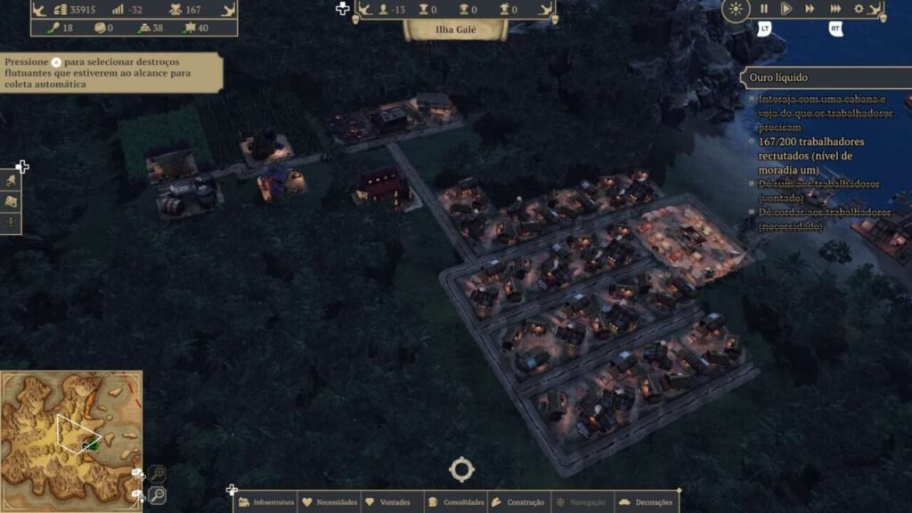 Crie e gerencie as necessidades de sua nação pirata.