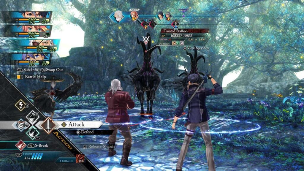 combate de the legend of heroes: trails beyond the horizon