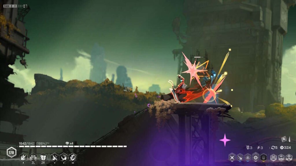 Ao contrário do jogo de luta, aqui Ragna não é um dos personagens mais fáceis