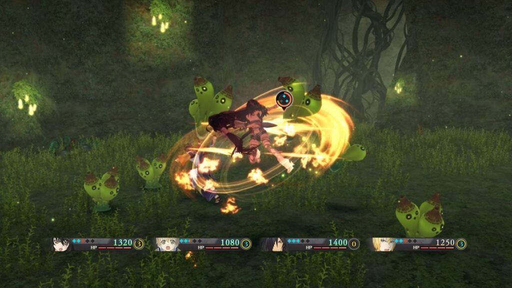 Velvet dando uma voadora de fogo no adversário.