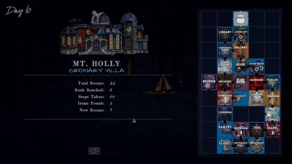 É possível ver vários detalhes de cada sala no menu