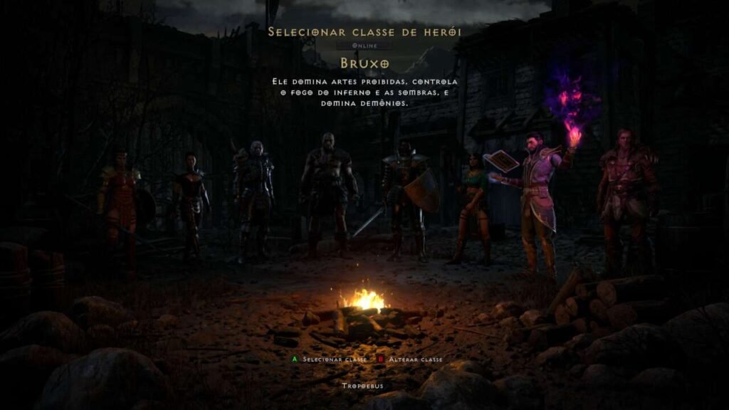 Warlock é a 8ª classe adicionada em Diablo 2.